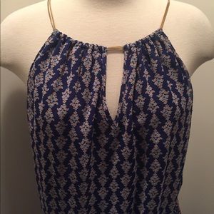 XL Smock Waist Scarf Print Keyhole Dress